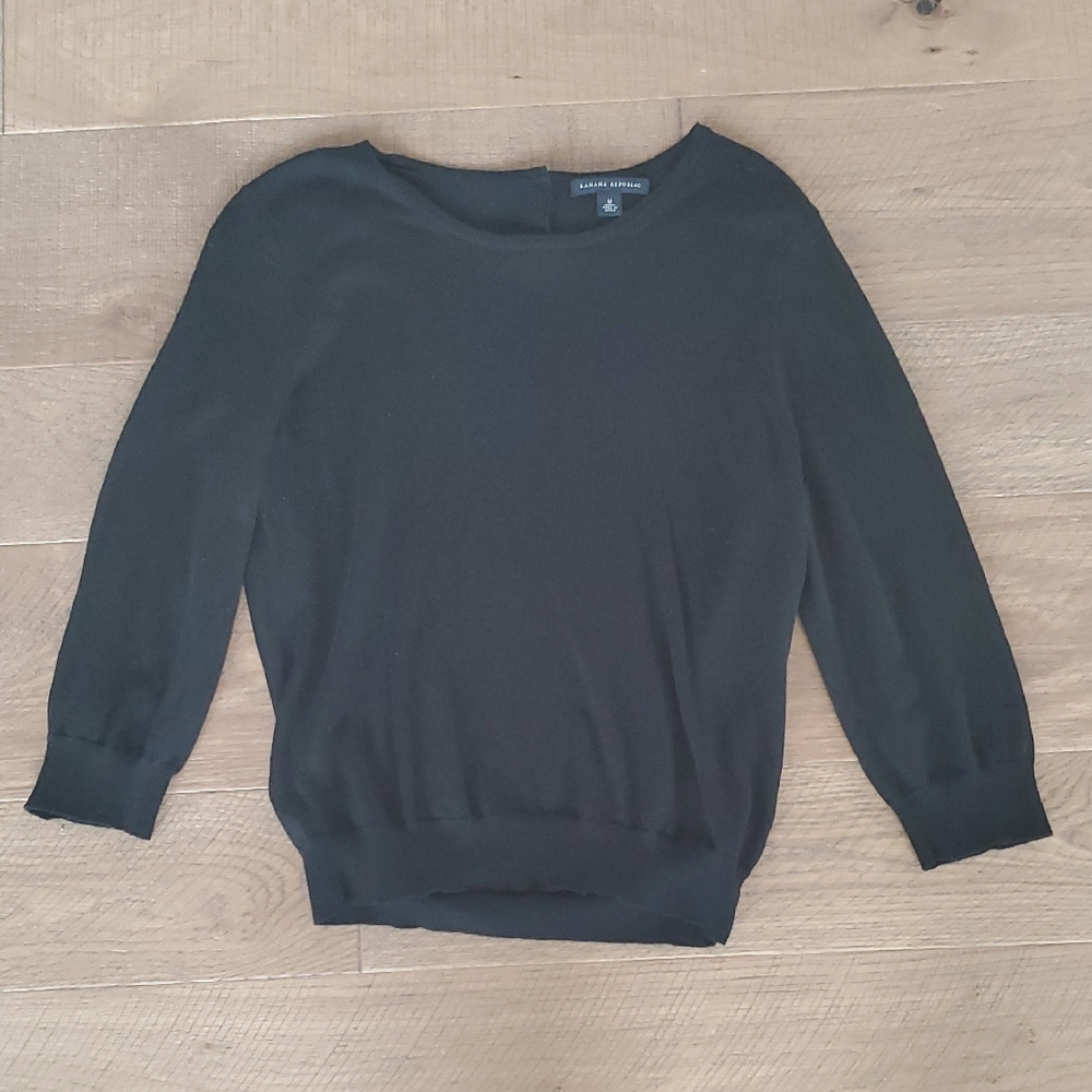 Banana Republic Classic Black Silk Blend Top